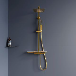 Душевая стойка RGW SP-34G 51140134-06 с термостатом брашированное золото